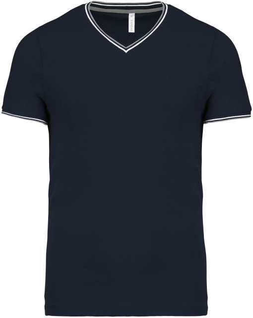 Kariban Men's PiquÉ Knit V-neck T-shirt - Kariban Men's PiquÉ Knit V-neck T-shirt - Navy