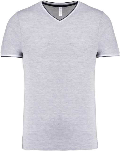 Kariban Men's PiquÉ Knit V-neck T-shirt - grey