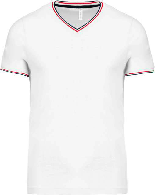 Kariban Men's PiquÉ Knit V-neck T-shirt - Kariban Men's PiquÉ Knit V-neck T-shirt - White