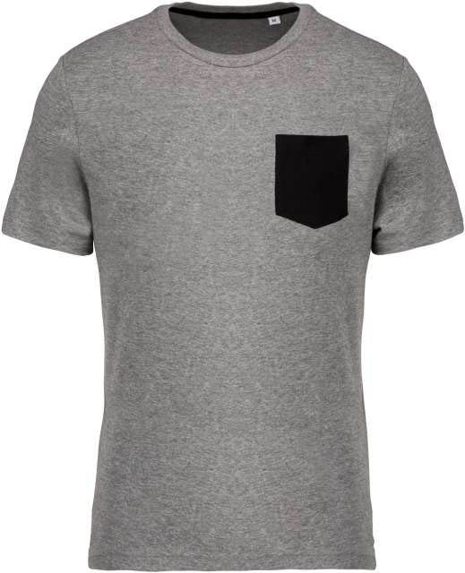 Kariban Organic Cotton T-shirt With Pocket Detail - grey