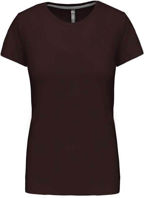 Kariban Ladies' Short Sleeve Crew Neck T-shirt - hnedá