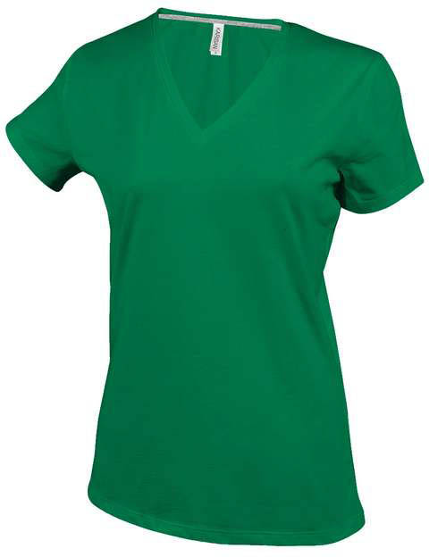 Kariban Ladies' Short-sleeved V-neck T-shirt - green