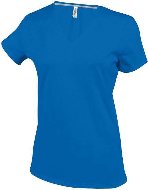 Kariban Ladies' Short-sleeved V-neck T-shirt - blue