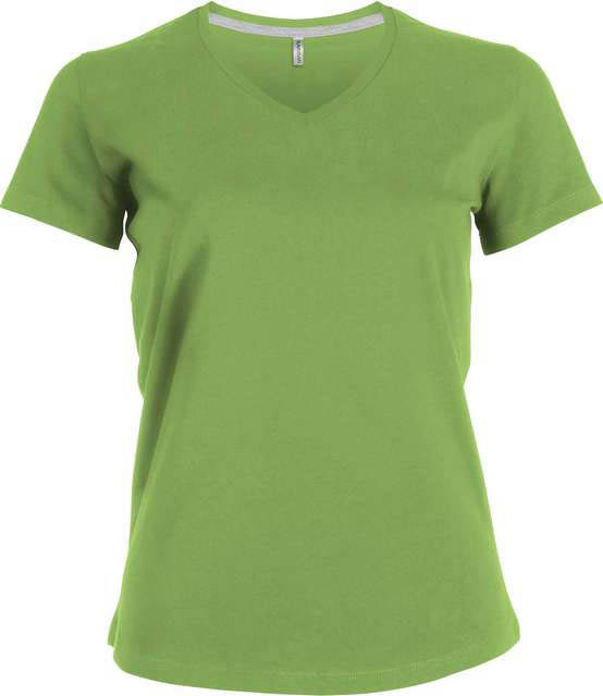 Kariban Ladies' Short-sleeved V-neck T-shirt - green