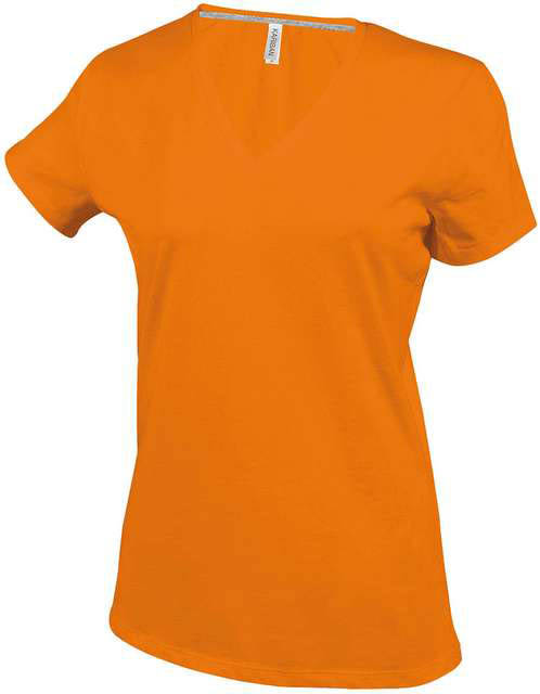 Kariban Ladies' Short-sleeved V-neck T-shirt - Kariban Ladies' Short-sleeved V-neck T-shirt - Tennessee Orange