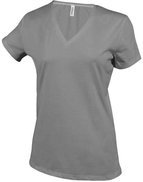 Kariban Ladies' Short-sleeved V-neck T-shirt - Kariban Ladies' Short-sleeved V-neck T-shirt - Ice Grey