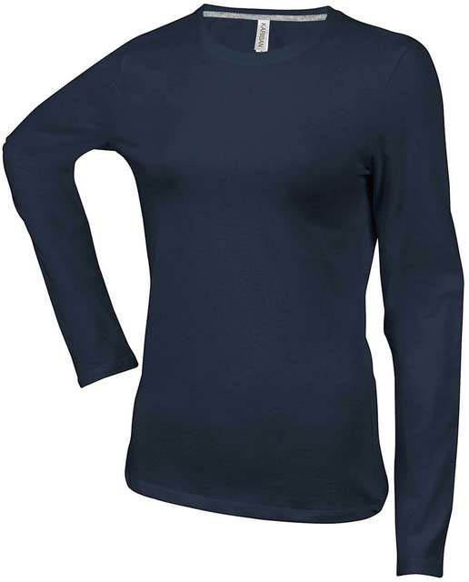 Kariban Ladies' Long-sleeved Crew Neck T-shirt - šedá