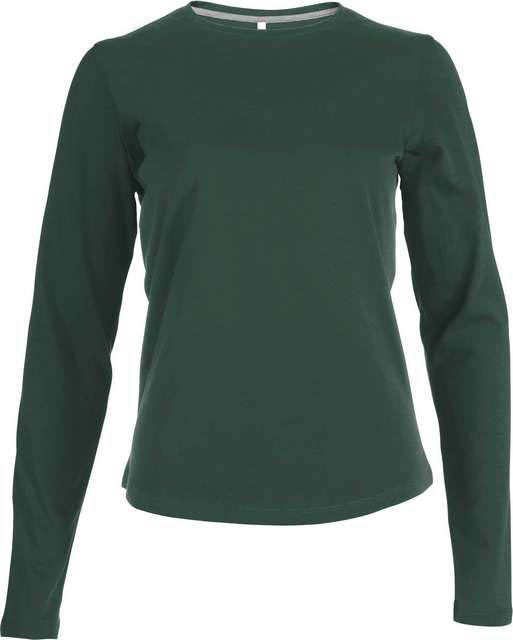 Kariban Ladies' Long-sleeved Crew Neck T-shirt - zelená