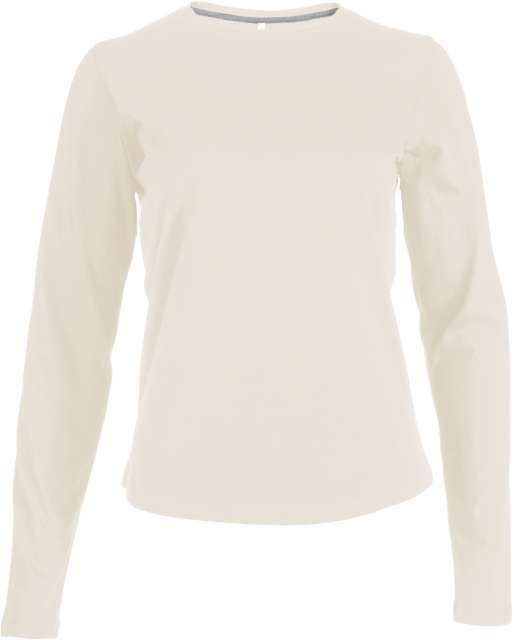 Kariban Ladies' Long-sleeved Crew Neck T-shirt - hnědá