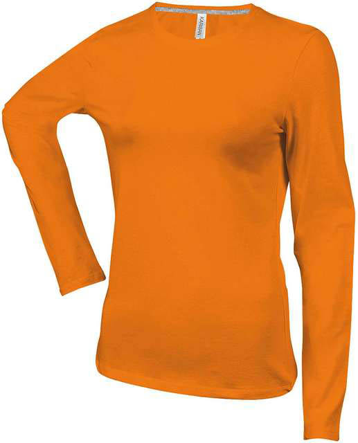 Kariban Ladies' Long-sleeved Crew Neck T-shirt - Kariban Ladies' Long-sleeved Crew Neck T-shirt - Tennessee Orange
