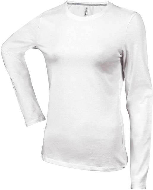 Kariban Ladies' Long-sleeved Crew Neck T-shirt - Kariban Ladies' Long-sleeved Crew Neck T-shirt - White