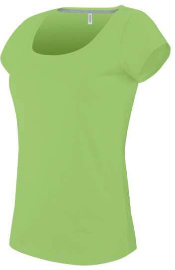 Kariban Ladies’ Boat Neck Short-sleeved T-shirt - zelená