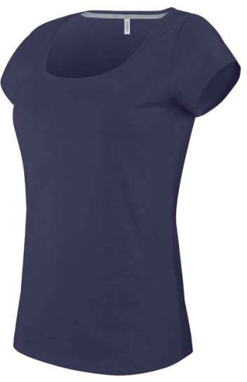 Kariban Ladies’ Boat Neck Short-sleeved T-shirt - Kariban Ladies’ Boat Neck Short-sleeved T-shirt - Navy