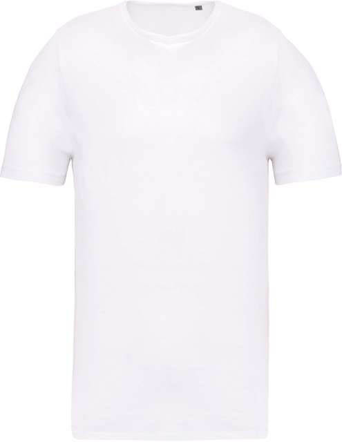 Kariban Men's Short-sleeved Organic T-shirt With Raw Edge Neckline - bílá
