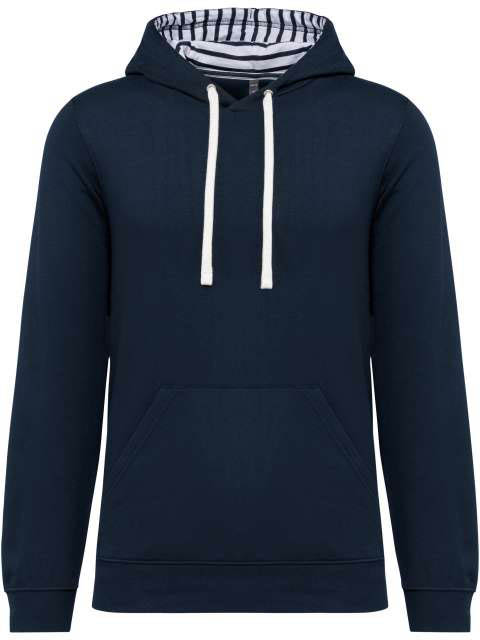 Kariban Unisex Contrast Patterned Hooded Sweatshirt - blue