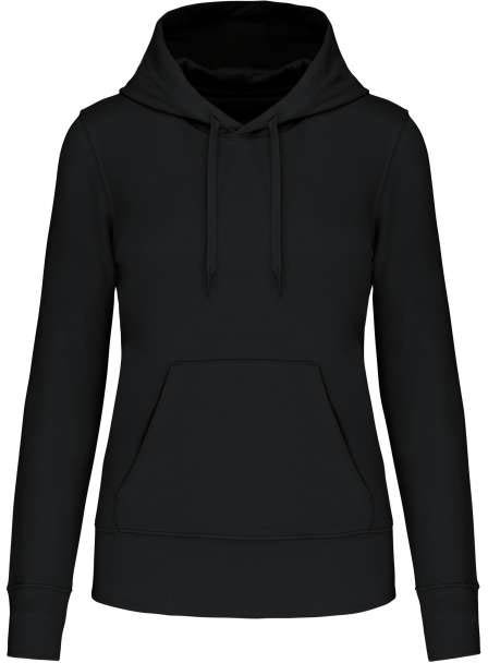 Kariban Ladies' Eco-friendly Hooded Sweatshirt - čierna