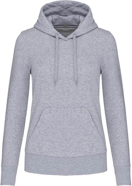 Kariban Ladies' Eco-friendly Hooded Sweatshirt - šedá