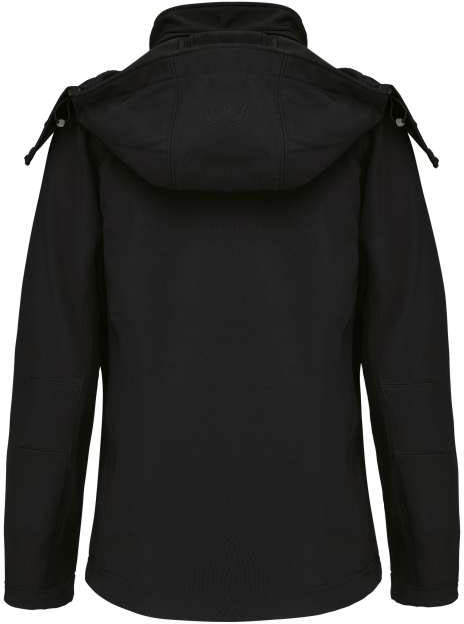 Kariban Ladies' Detachable Hooded Softshell Jacket - Kariban Ladies' Detachable Hooded Softshell Jacket - Black