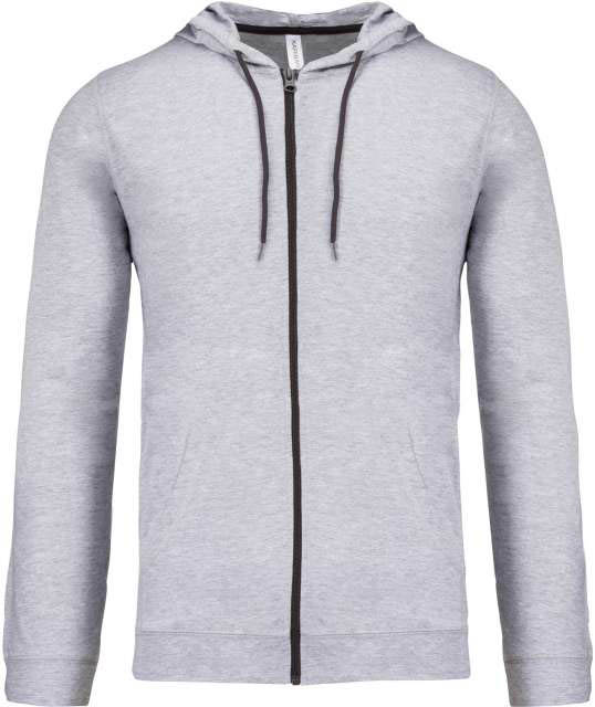 Kariban Lightweight Cotton Hooded Sweatshirt - šedá