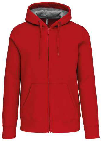Kariban Full Zip Hooded Sweatshirt - Kariban Full Zip Hooded Sweatshirt - Cherry Red