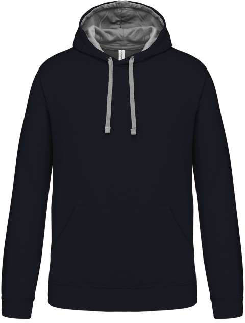 Kariban Men's Contrast Hooded Sweatshirt mikina - modrá