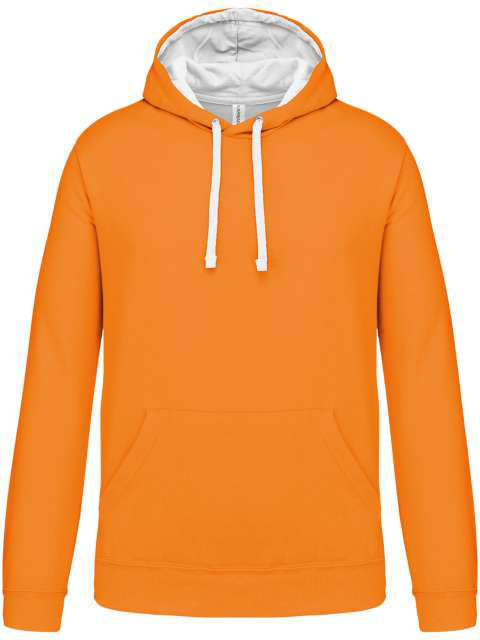 Kariban Men's Contrast Hooded Sweatshirt - orange