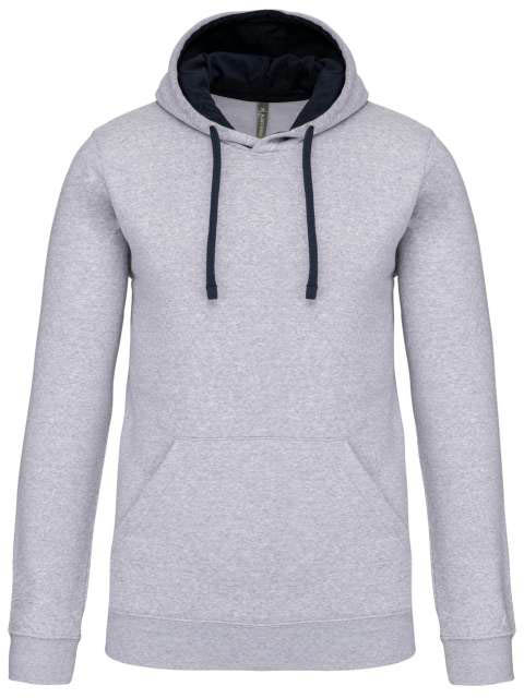 Kariban Men's Contrast Hooded Sweatshirt mikina - šedá