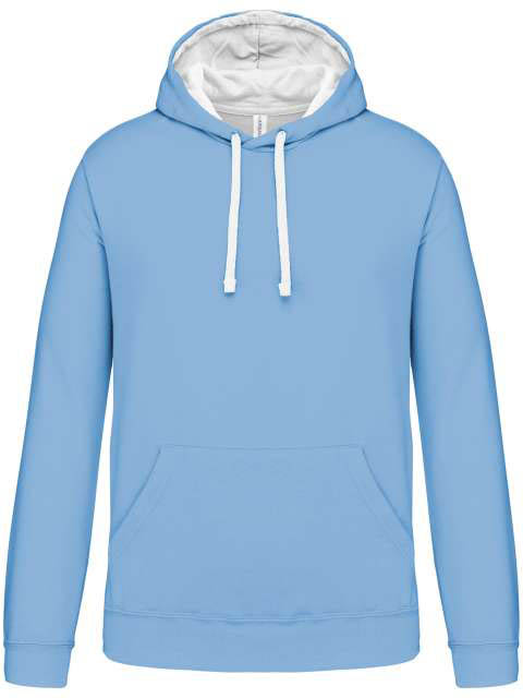 Kariban Men's Contrast Hooded Sweatshirt - blau