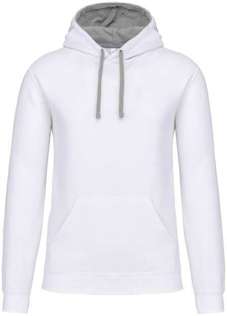 Kariban Men's Contrast Hooded Sweatshirt - white