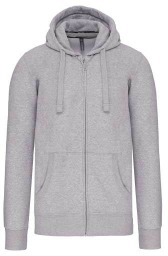 Kariban Men's Full Zip Hooded Sweatshirt mikina - šedá