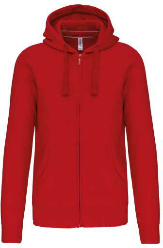 Kariban Men's Full Zip Hooded Sweatshirt - Kariban Men's Full Zip Hooded Sweatshirt - Cherry Red