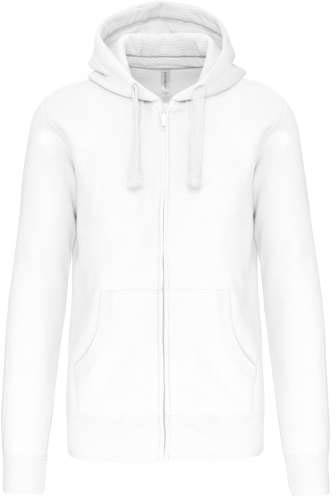 Kariban Men's Full Zip Hooded Sweatshirt - Kariban Men's Full Zip Hooded Sweatshirt - White