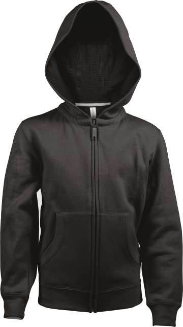 Kariban Kids Full Zip Hooded Sweatshirt - Kariban Kids Full Zip Hooded Sweatshirt - Black