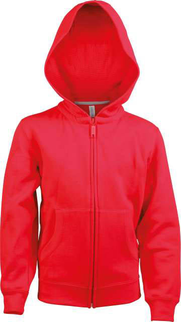 Kariban Kids Full Zip Hooded Sweatshirt - Kariban Kids Full Zip Hooded Sweatshirt - Cherry Red