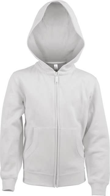 Kariban Kids Full Zip Hooded Sweatshirt - white