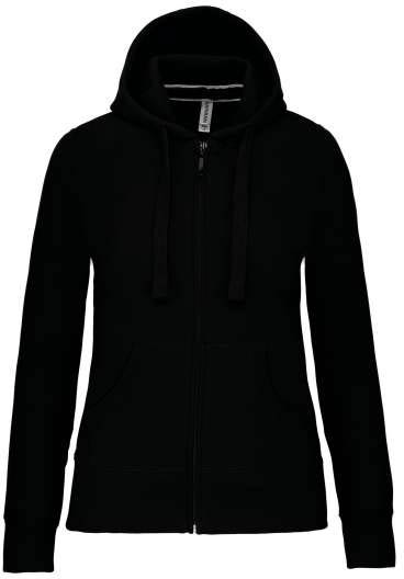 Kariban Ladies' Full Zip Hooded Sweatshirt mikina - černá