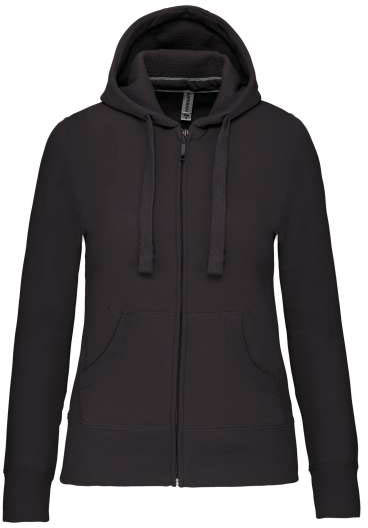 Kariban Ladies' Full Zip Hooded Sweatshirt - šedá