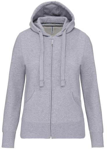 Kariban Ladies' Full Zip Hooded Sweatshirt mikina - šedá