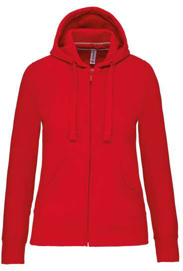 Kariban Ladies' Full Zip Hooded Sweatshirt - Kariban Ladies' Full Zip Hooded Sweatshirt - Cherry Red