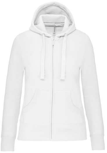 Kariban Ladies' Full Zip Hooded Sweatshirt mikina - bílá