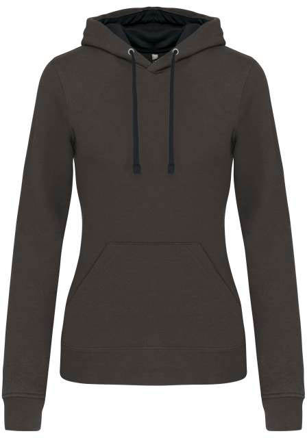 Kariban Ladies’ Contrast Hooded Sweatshirt - Kariban Ladies’ Contrast Hooded Sweatshirt - Charcoal