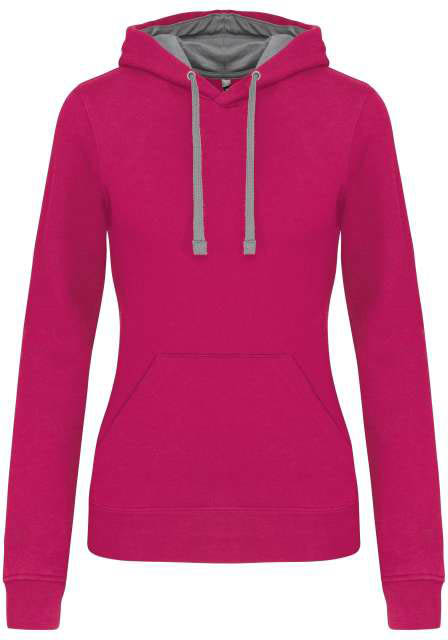 Kariban Ladies’ Contrast Hooded Sweatshirt - Kariban Ladies’ Contrast Hooded Sweatshirt - Heliconia