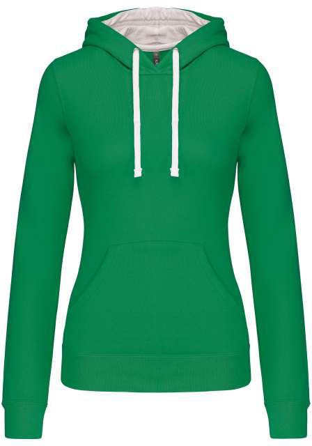 Kariban Ladies’ Contrast Hooded Sweatshirt - Grün
