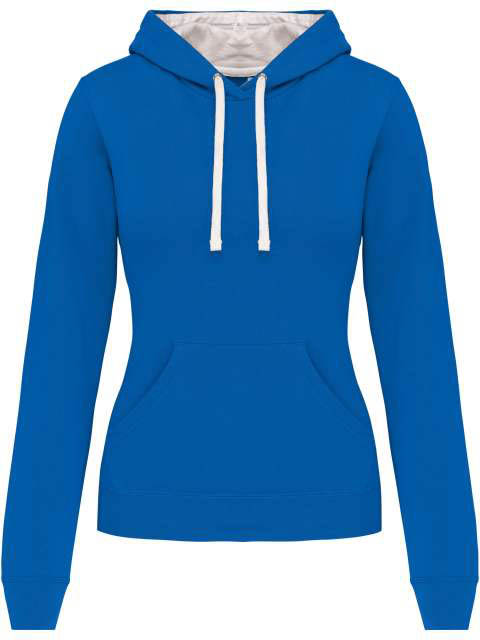 Kariban Ladies’ Contrast Hooded Sweatshirt - blue