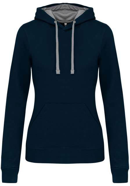 Kariban Ladies’ Contrast Hooded Sweatshirt mikina - modrá