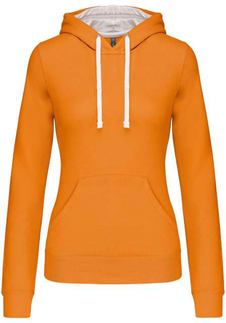 Kariban Ladies’ Contrast Hooded Sweatshirt - Orange