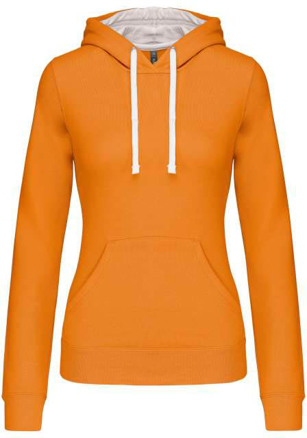 Kariban Ladies’ Contrast Hooded Sweatshirt - orange