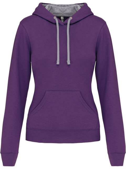 Kariban Ladies’ Contrast Hooded Sweatshirt mikina - Kariban Ladies’ Contrast Hooded Sweatshirt mikina - Purple