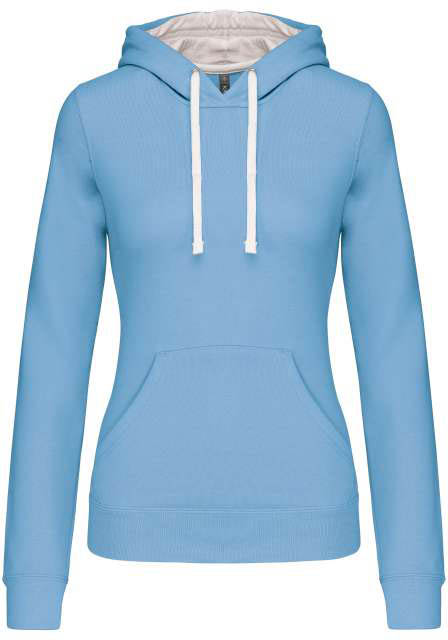 Kariban Ladies’ Contrast Hooded Sweatshirt - blau
