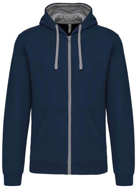 Kariban Men's Contrast Hooded Full Zip Sweatshirt mikina - Kariban Men's Contrast Hooded Full Zip Sweatshirt mikina - Navy